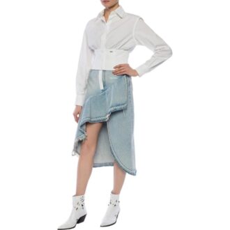 Off-White Asymmetric Denim Skirt “Blue”