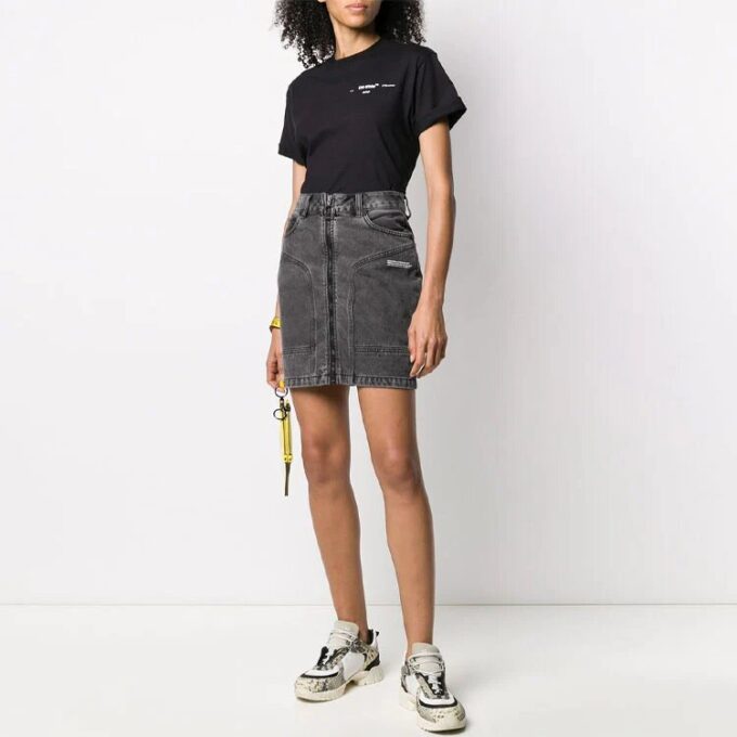 Off-White Back Arrow Pattern Short Sleeve Ordinary Version Black