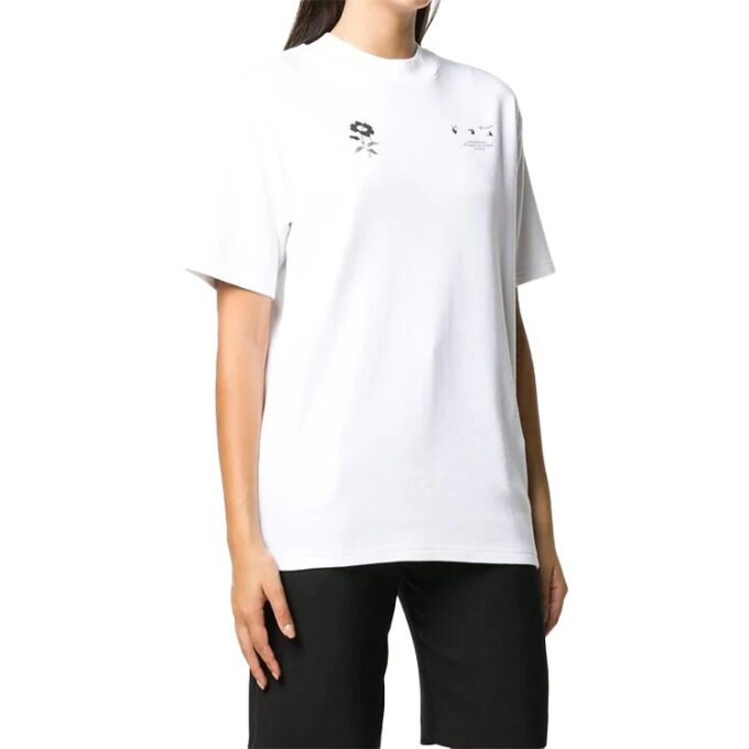 Off-White Back Flower Printing Short-sleeve Tee White