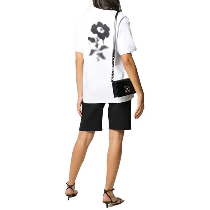 Off-White Back Flower Printing Short-sleeve Tee White