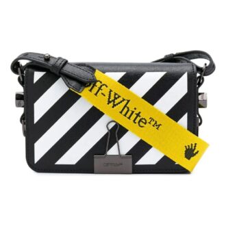 Off-White Binder-clip Stripe Messenger Bag Black