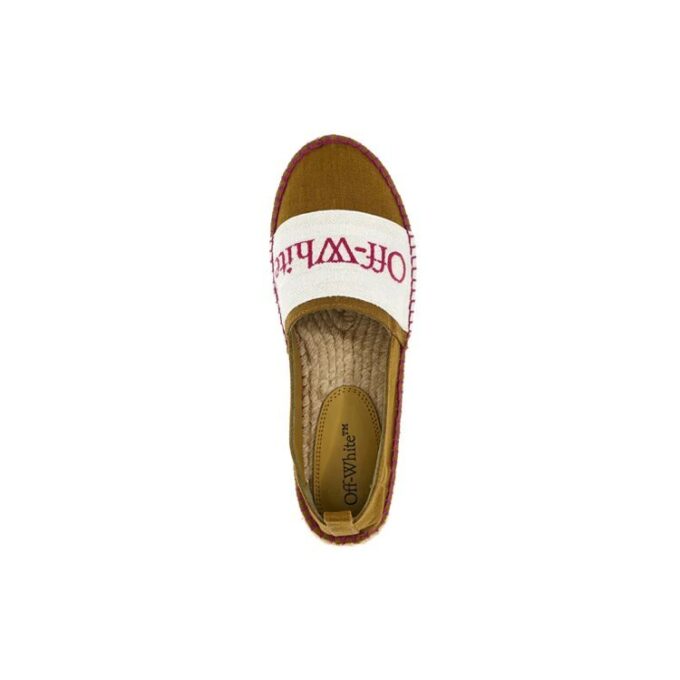 Off-White Bookish Slip-On Espadrilles “Brown White”