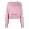 Off-White C O Virgil Abloh FW Cherry Blossom Crop Cotton Sweatshirt