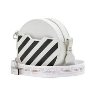 Off-White c/o Virgil Abloh Stripe Printing Circular White Shoulder Bag