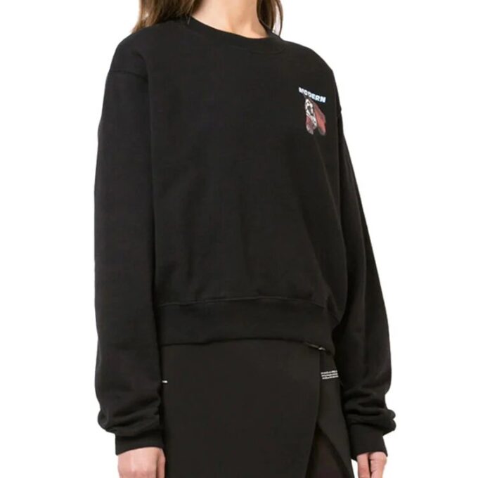 Off-White Cotton Horse Logo Loose Sweatshirt