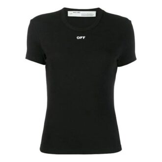 Off-White Cotton Letter Logo Short Sleeves