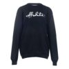 Off-White Cotton Printing Round Neck Pullover Black Hoodie