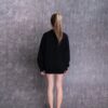 Off-White Cotton Printing Round Neck Pullover Black Hoodie