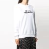 Off-White Cotton Printing Round Neck Pullover White Hoodie