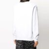 Off-White Cotton Printing Round Neck Pullover White Hoodie