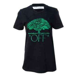 Off-White Cotton Short Sleeve Black