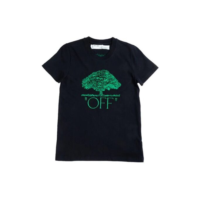 Off-White Cotton Short Sleeve Black