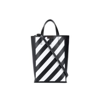 Off-White Deceleration Leather Casual Bucket Bag Black