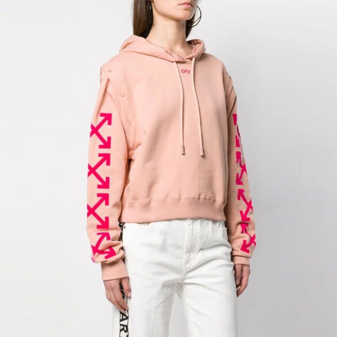 Off-White Detachable Sleeve Casual Loose Fit Pink