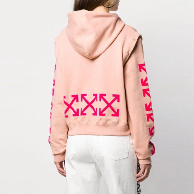 Off-White Detachable Sleeve Casual Loose Fit Pink