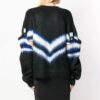 Off-White Detachable Sleeve Colorblock V neck Black