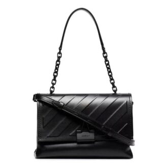 Off-White Diag Binder Clip shoulder bag Black