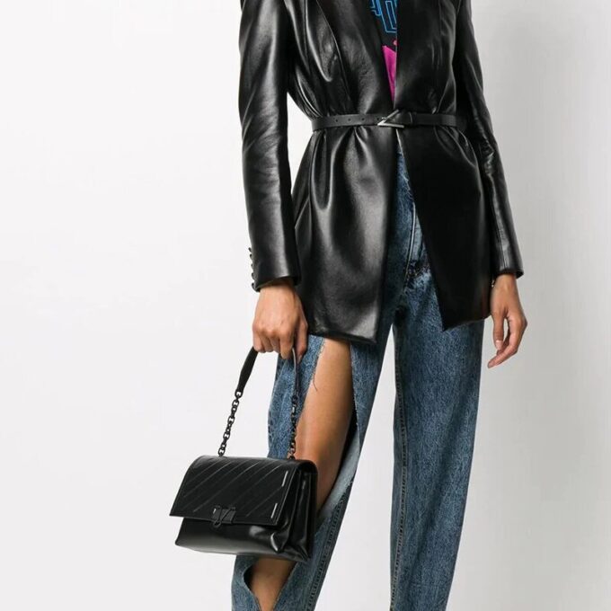 Off-White Diag Binder Clip shoulder bag Black