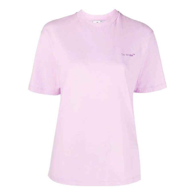 Off-White Diag-Print Short-Sleeved T-shirt “Light Pink”
