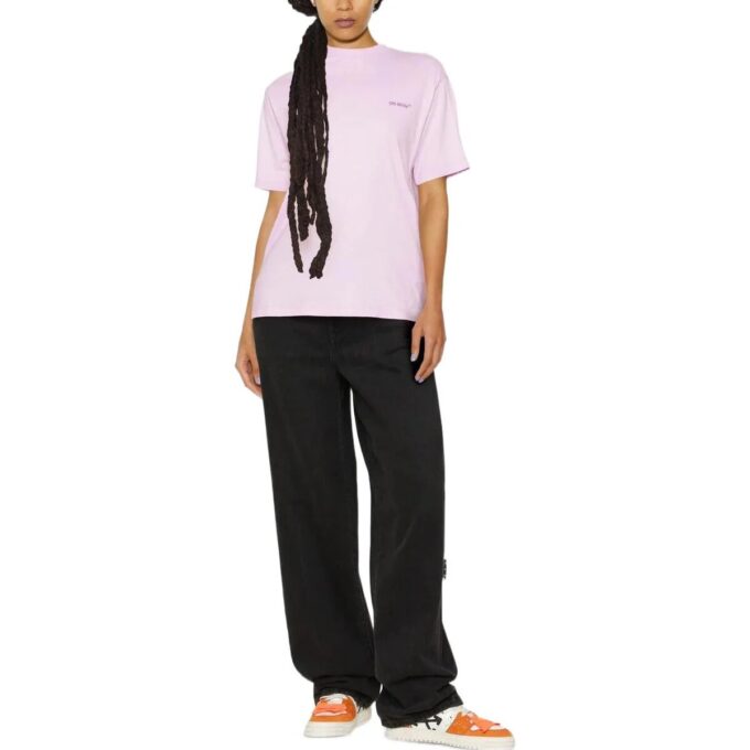 Off-White Diag-Print Short-Sleeved T-shirt “Light Pink”
