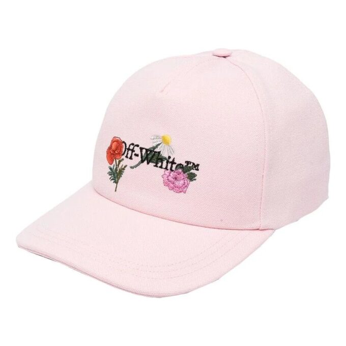 Off-White Embroidered Canvas Baseball Cap “Light Pink”