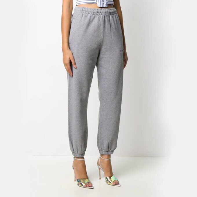 Off-White Embroidered Gray Sports Pants/Trousers/Joggers