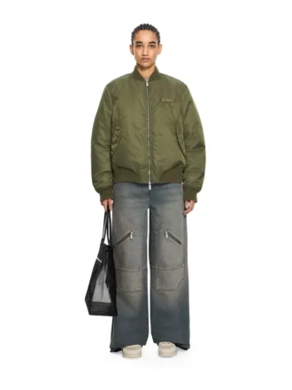 Off-White Embroidered Nylon Bomber Jacket