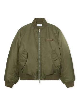 Off-White Embroidered Nylon Bomber Jacket