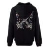 Off-White Flower Embroidered Arrow Hoodie Black