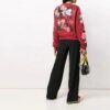 Off-White Flower Printed Sweater Burgundy