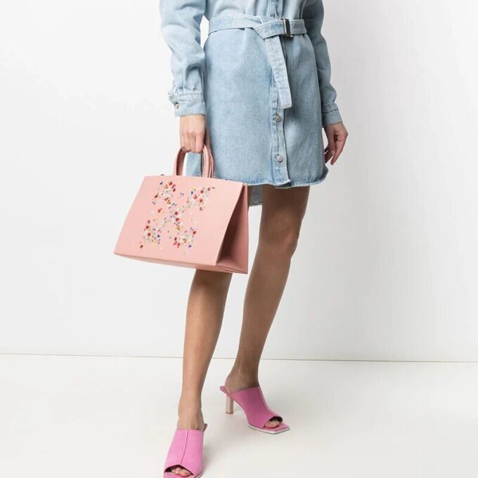 Off-White Flowers Arrow Pattern handbag Pink