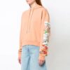 Off-White Flowers Printing Hoodie Loose Fit Pink Red