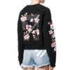 Off-White Fw17 Cherry Blossoms Embroidery Floral Round Neck Sweater