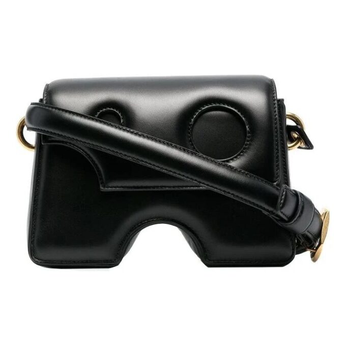 Off-White Genuine Leather 22 Burrow Single-Shoulder Bag Black