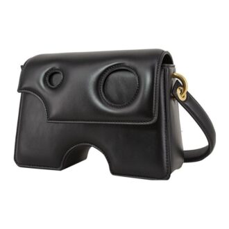 Off-White Genuine Leather 22 Burrow Single-Shoulder Bag Black