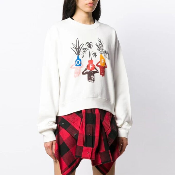 Off-White Graft Arrows Round-neck Sweatshirt White