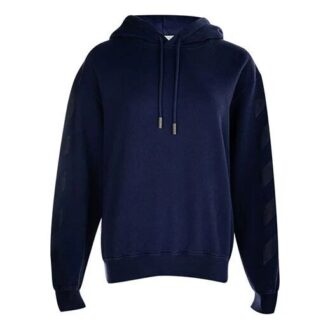 Off-White Hooded Cotton Blue Hoodie