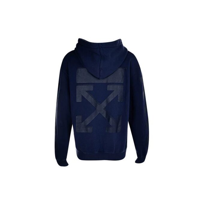 Off-White Hooded Cotton Blue Hoodie