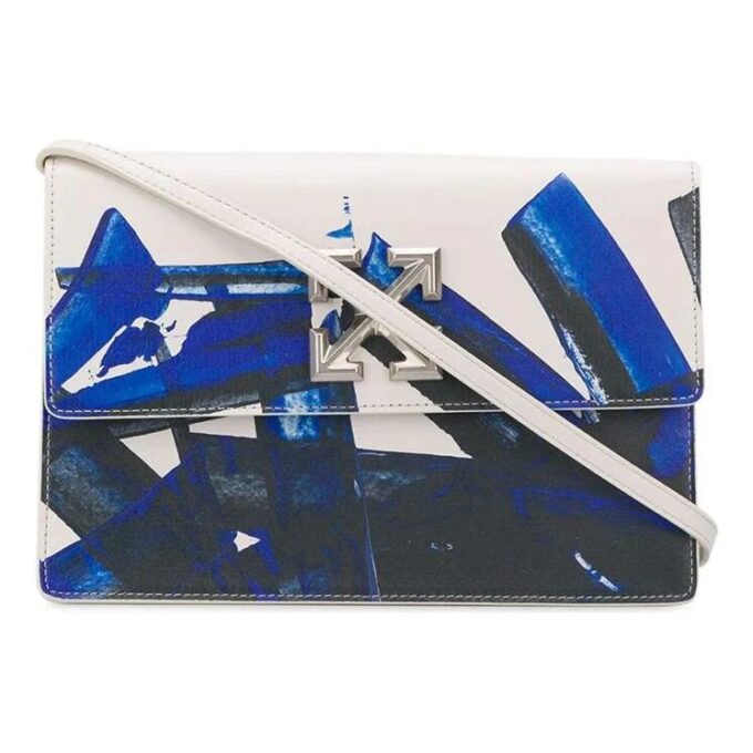 Off-White Jitney 1.0 Pattern Shoulder Bag White Blue