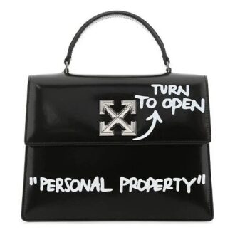 Off-White Jitney 1.4 Arrows Graffiti Printing Single-Shoulder Bag Black