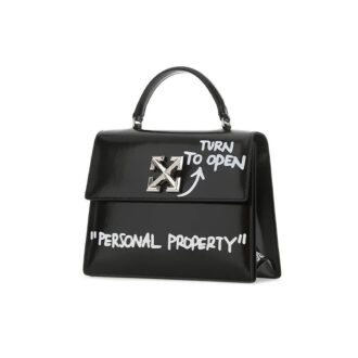 Off-White Jitney 1.4 Arrows Graffiti Printing Single-Shoulder Bag Black