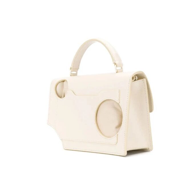 Off-White Jitney 1.4 Tote Leather Shoulder Bag Beige