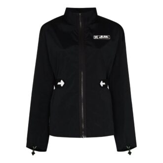 Off-White Large Logo Printing Stand Collar Windproof Jacket Black