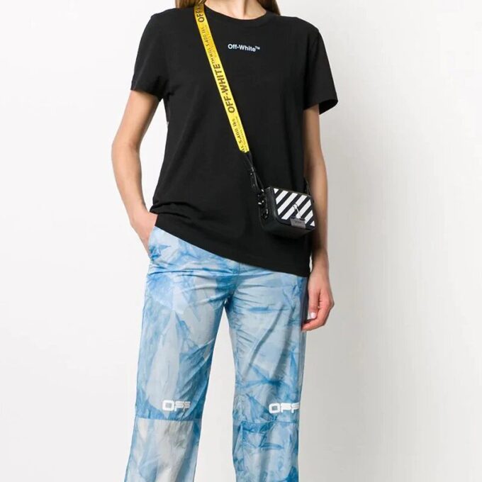 Off-White Leather 20 Binder Clip Single-Shoulder Bag Small Black