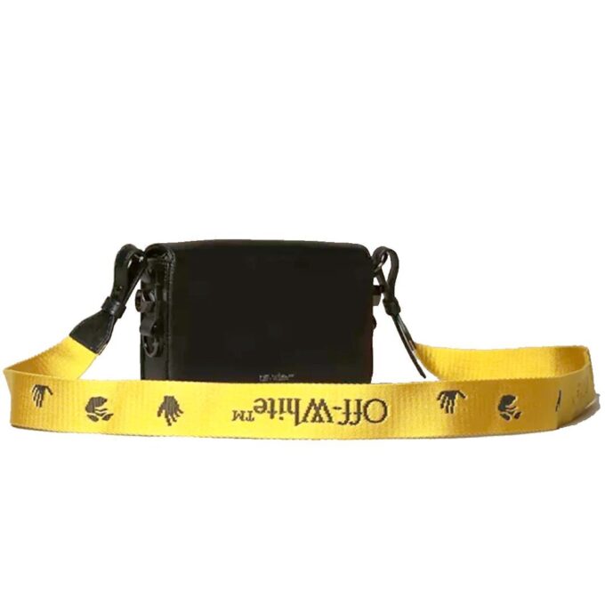 Off-White Letter Micro-label Deceleration Stripe Shoulder Bag Black