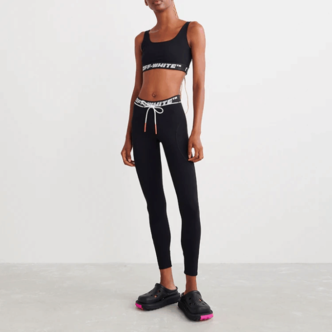 Off-White Logo Band Sports Bra Top “Black”
