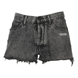 Off-White Logo Denim Black Shorts