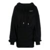 Off-White Logo-Embroidered Cotton Hoodie “Black”