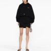 Off-White Logo-Embroidered Cotton Hoodie “Black”