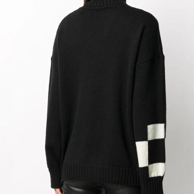 Off-White logo Knitted Sweater Black